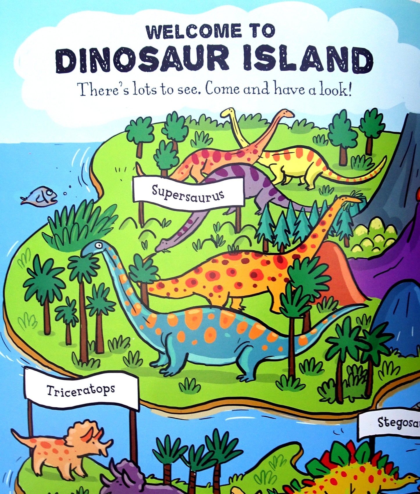 Spot the dinosaurs on the island